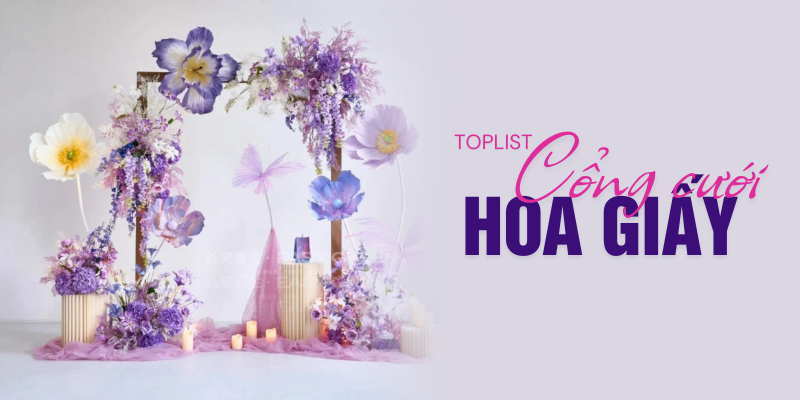 cong cuoi hoa giay