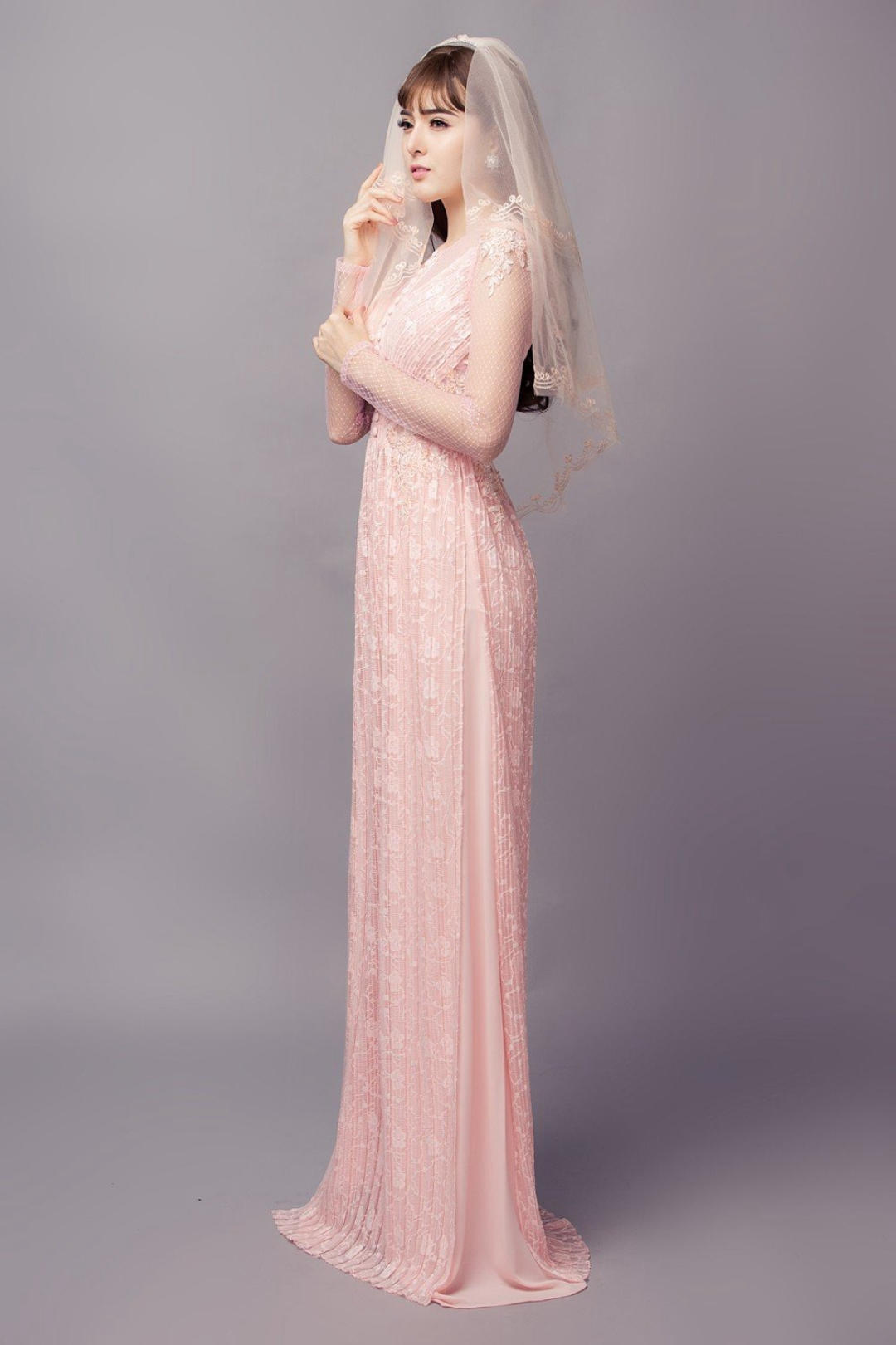 ao dai an hoi mau hong 1